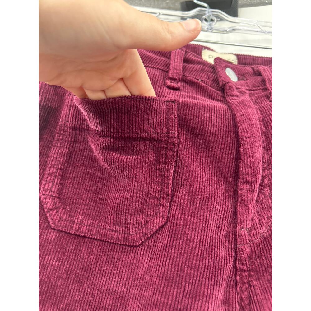 PILCRO Corduroy Flare Pants Burgundy Plum 27 Boho 70s Style Western Fall - Picture 3 of 9